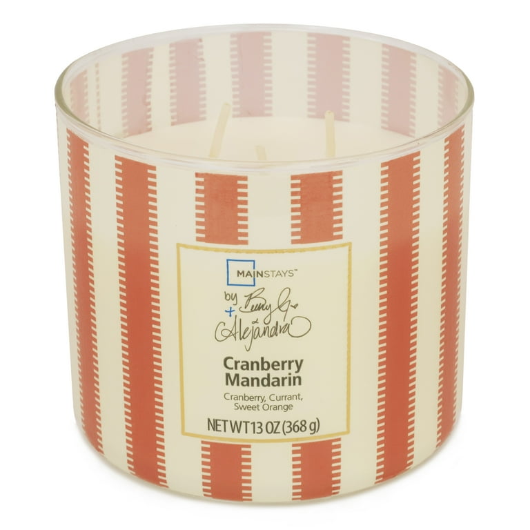 クリスマスハート　アゲイン Mainstays by Becky G. & Alejandra 3-Wick Cranberry Mandarin Candle