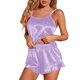 thumbnail image 1 of Gibobby Pijamas mujer invierno Pijama sexy de dos piezas con tirantes huecos sin espalda para mujer, ropa para el , traje de pijama(Morado,XL), 1 of 5