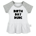 thumbnail image 1 of Birthday Dude Funny Dresses For Baby, Newborn Babies Skirts, Infant Princess Dress, 0-24M Kids Graphic Clothes (Gray Raglan Dresses, 6-12 Months), 1 of 4