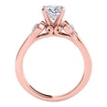 thumbnail image 5 of Mauli Jewels 1/2 Carat Halo Diamond Engagement Ring for Women in 10K Solid Rose Gold, 4-Prong Bridal Wedding Proposal Ring, 5 of 8