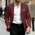 thumbnail image 5 of Atkumj Notch Lapel Blazer for Men Business Formal Solid Color Single Button Blazer Jacket Long Sleeve Casual Suit Jackets with Pockets L, 5 of 10