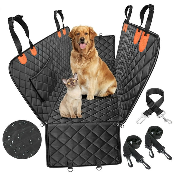 PcEoTllar Dog Car Seat Cover for Back Seat, Waterproof Seat Cover Hammock 600D Heavy Duty Nonslip Soft Back Seat Protector for Cars Trucks and SUVs