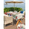 thumbnail image 4 of Outdoor Tablecloth with Umbrella Hole and Zipper, Beige Christmas Rectangle Table Cloth 54x80 Inch Waterproof Tablecloth, Xmas Tree Gnomes Poinsettia Snowflake Picnic Table Cover for Patio Camping, 4 of 7