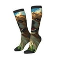 thumbnail image 2 of Fotbe Happy Dog In Flower Field print Women's Men's Novelty Crew Socks Cotton Socks Knee High Socks for Walking,Running,Nurses,Pregnancy, 2 of 8
