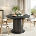 thumbnail image 2 of 59" Extendable Round Dining Table for 4-6, Modern Oval Kitchen Table with Fluted Base, Circle Dining Table for Living Room, Black, 2 of 7