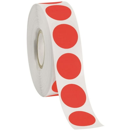 SSWBasics-3/4" Diameter Roll of 1000 Round Fluorescent Red Dot Stickers Ideal for Color Coding Sale Price Stickers Inventory Stickers Retail Pricing/Garage Sales Self-Adhesive