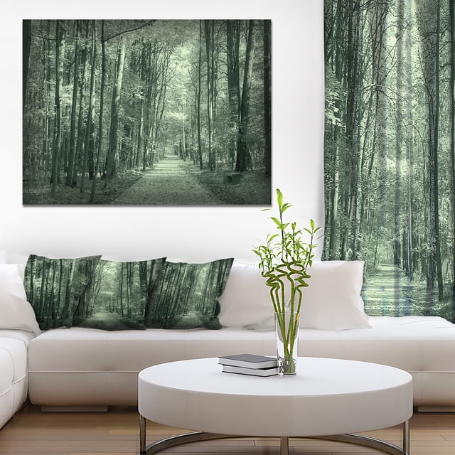 Route dans la Forêt d'Automne Sombre - Art Moderne sur Toile