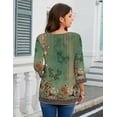thumbnail image 3 of Zeagoo Women's Blouse 3/4 Length Sleeve V Neck Dressy Floral Tunic Top Soft Lightweight Summer Tees Business Casual Work Tops, 3 of 7