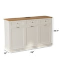 thumbnail image 7 of JassmiPkwy Triple Trash Cabinet Tilt-Out,30 Gallon Farmhouse Laundry Hamper Cabinet w/3 Drawers,Hidden Wooden Trash Can Cabinets with Storage Basket for Kitchen-White, 7 of 7