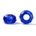 thumbnail image 2 of Glass European Beads Large Hole Beads No Metal Core Rondelle Blue 14x8mm Hole: 5mm, 2 of 3