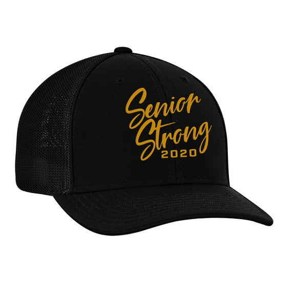 Senior Strong 2020 Unisex Adult Trucker Hat, Black/Black