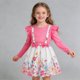 thumbnail image 5 of Vestido de Manga Larga para Niñas Cuello Redondo con Estampado de Corazón Falda de Dos Piezas Vestido de Princesa de Moda para Niñas Pequeñas, 5 of 8