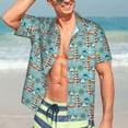 thumbnail image 5 of Lsque Sea Lighthouse pattern Hawaiian Shirt for Men, Unisex Summer Beach Casual Short Sleeve Button Down Shirts-3X-Large, 5 of 9