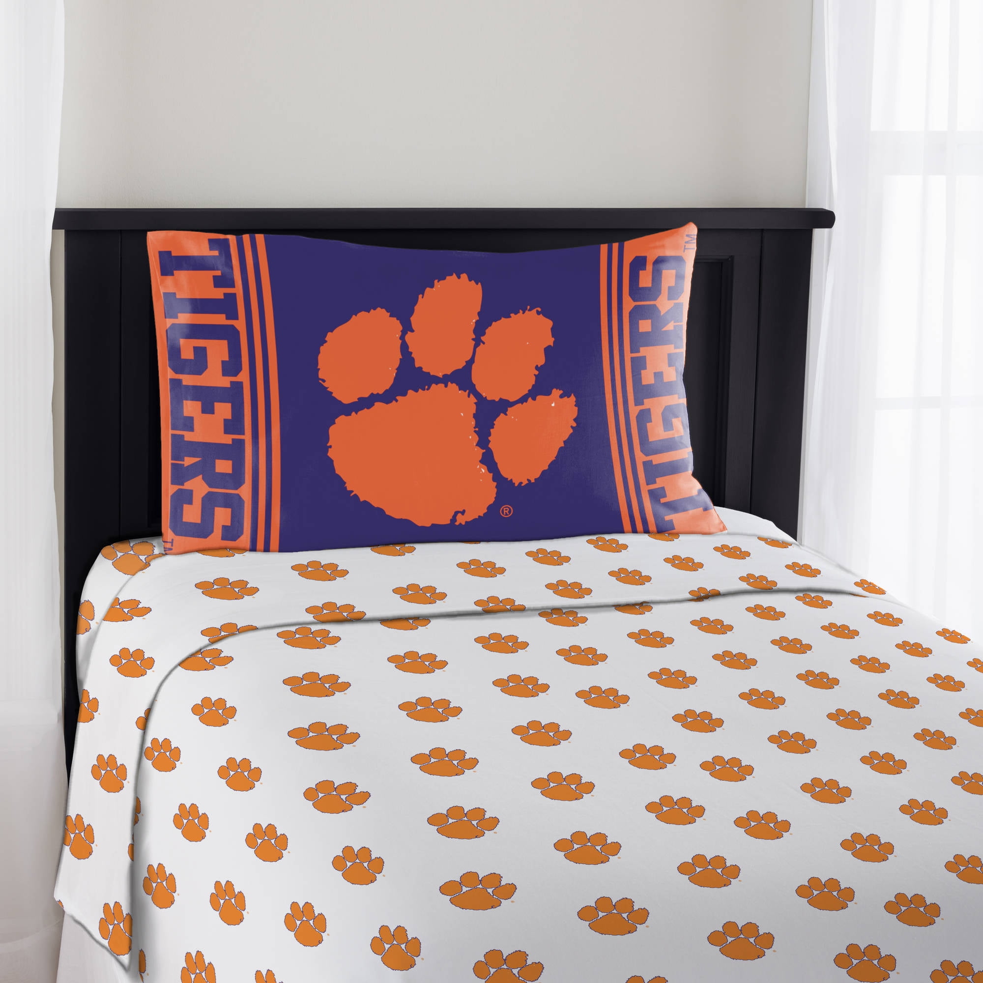 Twin Bed Sheets Clemson Tigers Ncaa Flat Fitted Team Logo Print 3 Pc Details About Twin Bed Sheets Clemson Tigers Ncaa Flat Fitted Team Logo Print 3 Pc Sheet Set