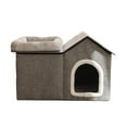 thumbnail image 1 of Casa para gatos con cojín extraíble y lavable, plegable, cómoda y cálida. Gris, 1 of 8