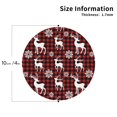 thumbnail image 3 of Fuzoiu Plaid Reindeer Snowflakes Print Leather Coasters Set,Drink Coasters Set of 6,for Tabletop Protection, Durable PVC Coasters,Home Décor and Housewarming Gift,Round Shape, 3 of 7