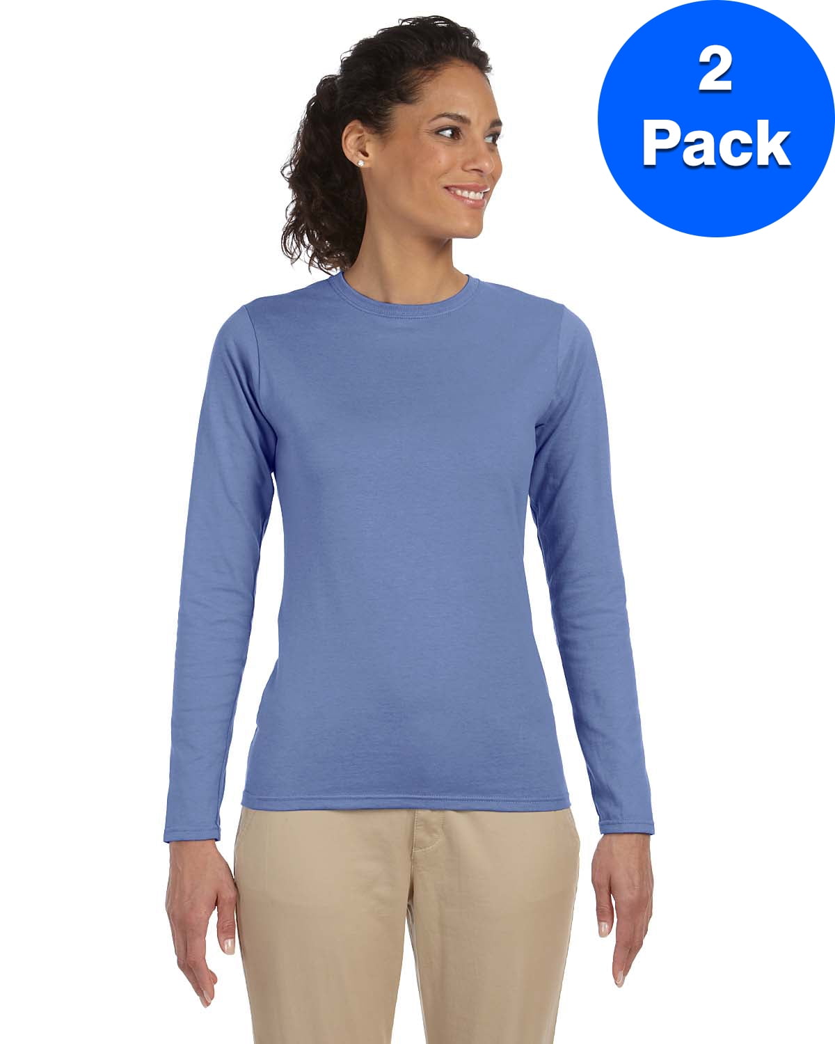 4.5 oz. SoftStyle Junior Fit Long-Sleeve T-Shirt 2 Pack - Walmart.com