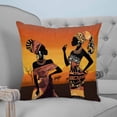 thumbnail image 4 of 14x14 Pillow Covers Set of 2, Black Orange Girls Boho Throw Pillow Covers Decorative Couch Cushion Case, Vintage Ethnic Abstract Art Microfiber Square Pillowcases for Bedroom Car Living Room, 4 of 7