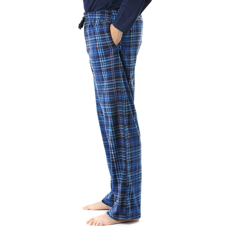 #followme Microfleece Men’s Buffalo Plaid Pajama Pants with Pockets (Blue  Plaid, XX-Large)