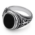 thumbnail image 2 of ‎555Jewelry Stainless Steel Signet Rings for Men, Retro Vintage Ethnic Celtic Seal Oval Black Onyx Ring ‎for Men, Signet Ring for Men, Antique Style Ring for Men, Size 8‎, 2 of 9