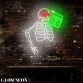 thumbnail image 4 of Glowneon Skeleton Music Radio Neon Light Up, Music Home Bar Wall Art, 4 of 5