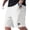 White, variant on Men's Shorts with Pockets and Drawstrings Big and Tall Solid Color Pocket Pants Button Elastic Waist Casual Fashionable Shorts
