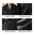 thumbnail image 5 of Mens Silk Satin Pajamas Long Sleeve Loungewear Two-piece Sleepwear Button-Down Pj Set, 5 of 6