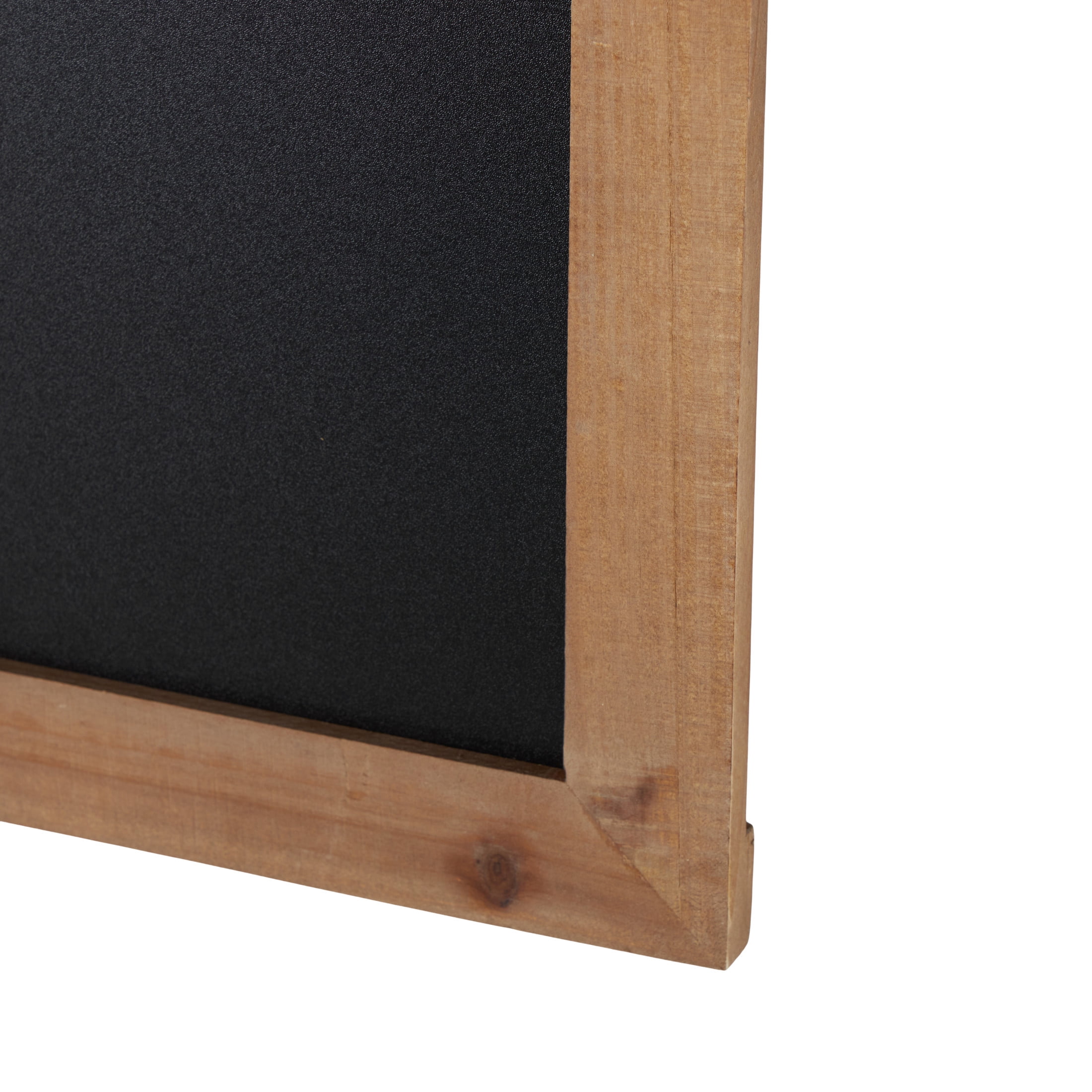 DecMode Brown Wood Chalkboard Sign Wall Decor with Barn Door Inspired Top