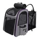 thumbnail image 3 of Mochila porta mascotas para perros y gatos pequeños, de ventilación mejorado, solución de viaje liviana violeta gris, 3 of 9