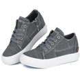 thumbnail image 5 of JENN ARDOR Women Hidden Wedge Canvas Sneakers Slip on Flats Shoes Walking Shoes, 5 of 11