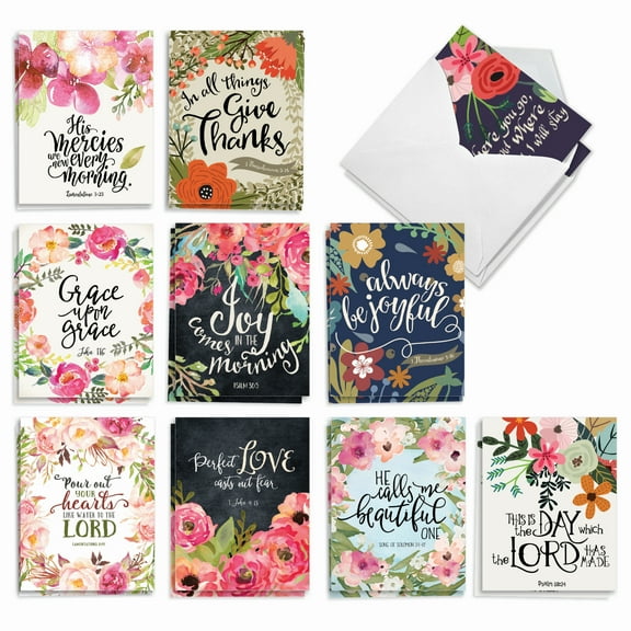 20 Blank All Occasion Cards Assorted (10 Designs, 2 Each) - Blessings All Occasion (4" x 5.12") AM6634OCB-B2x10