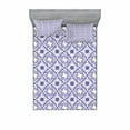thumbnail image 2 of Ambesonne Flower Fitted Sheet & Pillow Sham Set, Art and Craft Flower, Twinxl, White and Blue, 2 of 3