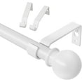 thumbnail image 1 of White Curtain Rods 24 to 48 inches, Adjustable Curtain Rods Set with Brackets, 5/8" Diameter Curtain Rod for Bedroom, Living Room, Kitchen, 1 of 7