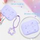 thumbnail image 3 of 1 funda para auriculares Airpod Pro 2 con bonito patrón de estrellas adornado con estrellas moradas. JM, 3 of 5