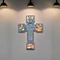 thumbnail image 3 of 9.8"Handcrafted Christmas Nativity Wall Cross - Holy Family with Christmas Story Depictions, Ideal Christian Gift for Women, Men, & Friends (Blue), 3 of 9