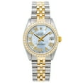 thumbnail image 1 of Pre-Owned Rolex Datejust 31MM 6827 Ice Blue Roman Diamond Dial Diamond Bezel Two Tone Yellow Gold Jubilee Bracelet, 1 of 8