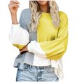 thumbnail image 2 of Qetyuw Women's Color Block Sweater Oversized Long Sleeve Jumpers Chunky Crew Neck Sweaters Knitted Casual Pullover Jumper, 2 of 3
