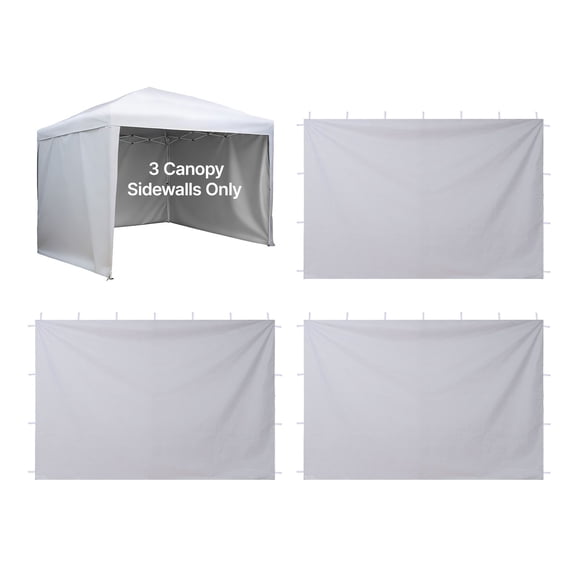 VEVOR Canopy Sidewalls, Fit for 10 x 10 ft Pop Up Canopy Tent, Tent Side Walls with Waterproof and Sunlight Protection Layer for Outdoor Event Tents, Vendor Booths, Camping (3 Sidewalls Only, White)
