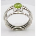 thumbnail image 2 of Combined Shipping, 925 Sterling Silver Cabochon Peridot Gem 3 Wire Ring Size 9.5, 2 of 3