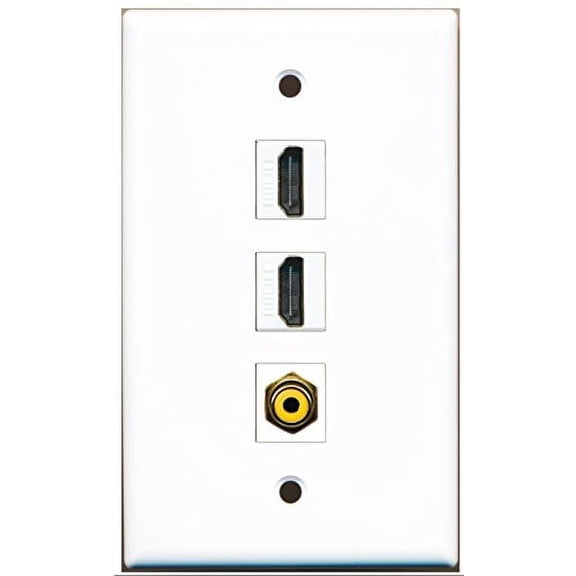 RiteAV - 2 Port HDMI and 1 Port RCA Yellow Wall Plate