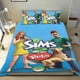 thumbnail image 1 of Los Sims Conjunto de sábanas temático, trío de piezas, cómodo y amigable con la piel, diseño único, regalo de decoración para el hogar para familiares, amigos y fans,140cm *210cm, 1 of 6
