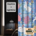thumbnail image 3 of Easter Bunny Eggs Blackout Curtains for Bedroom/Living Room, Pinch Pleated Black Out Curtains, Spring Leaves Daisy Flowers Blue Plaid Room Darkening Window Drapes with Hooks 2 Panels, 59"x70", 3 of 8