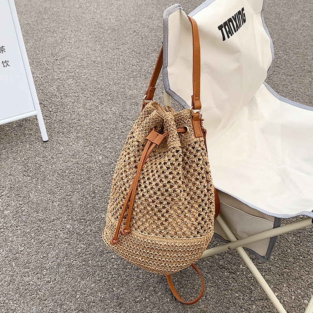  ZYYMMNN Women Beach Straw Bags Sunflower Cherry Woven Bucket Bag  Female Lace Shoulder Bag Handbag and Purses 24X16.5X6.5cm : Clothing, Shoes  & Jewelry