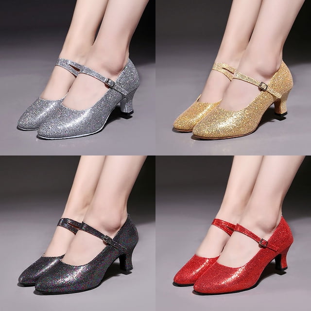 Zapatos de baile moderno para mujer Zapatos de baile latino para adultos Zapatos de baile social Zapatos de baile cuadrado Suela blanda