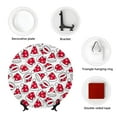 thumbnail image 4 of Balery Christmas Hat Print Bone China Decorative Plate Ceramic Dinner Plates Art Crafts with Display Stand-7in, 4 of 6