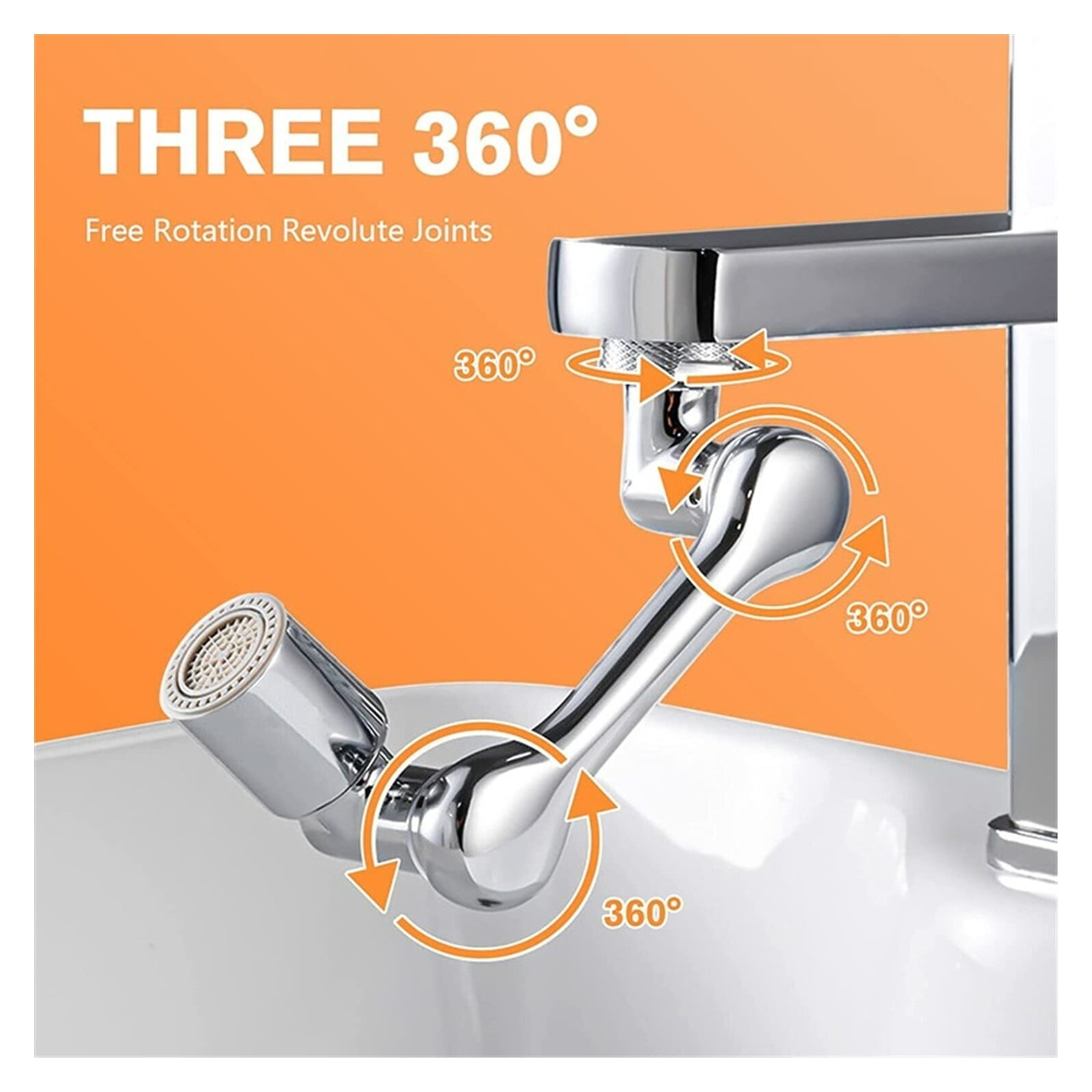 1080° Single Outlet Rotation Faucet Aerator Water Saver Swivel Mixing Nozzle Faucet Attachment Aerator Splash Filter Kitchen Tap Extend For Kitchen And Bathroom ,Durable Material