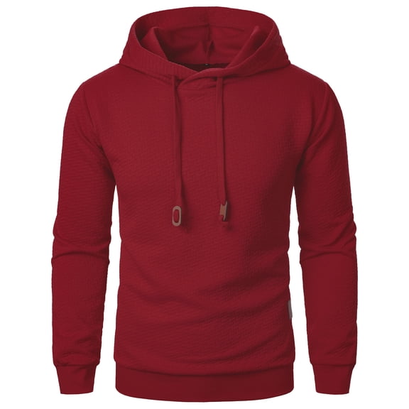 HAiming Mens Pullover Hoodies Long Sleeve Drawstring Casual Solid Color Hooded Sweatshirts with Pockets