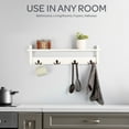 thumbnail image 3 of Lavish Home Coat Rack with Shelf - Wall Mount Shelf with 4 Hooks (White), 3 of 8