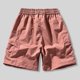 thumbnail image 4 of Mens Shorts Cintura Elástica con Bolsillos Color Sólido Casual Cremallera Bolsillo Shorts de Ropa de Trabajo, Poliéster, 4 of 5
