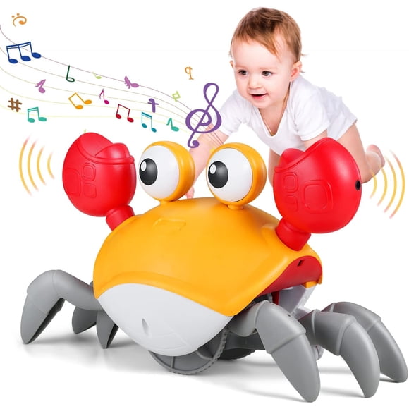 Automatisk undvik hinder krypande krabbleksaker med musik och ljus Orange